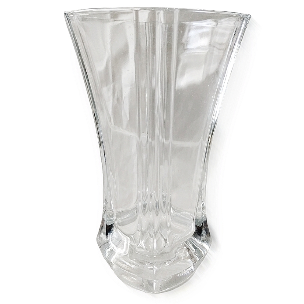 1970s Luminarc France Lead Crystal Square Vase